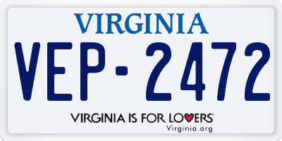VA license plate VEP2472