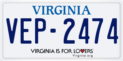 VA license plate VEP2474