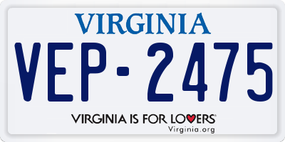 VA license plate VEP2475