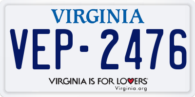 VA license plate VEP2476