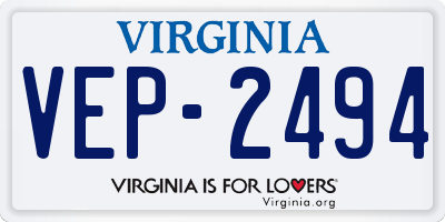 VA license plate VEP2494