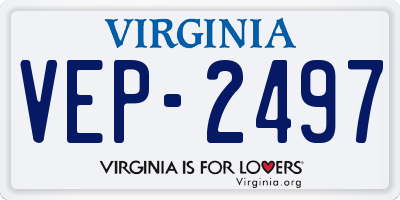 VA license plate VEP2497