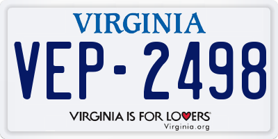 VA license plate VEP2498