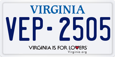 VA license plate VEP2505
