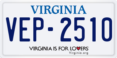 VA license plate VEP2510
