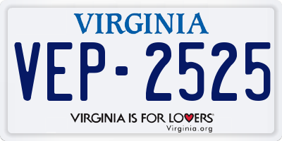 VA license plate VEP2525