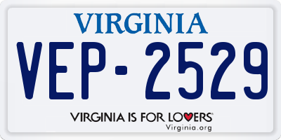 VA license plate VEP2529