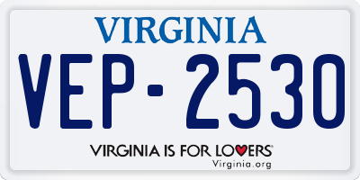 VA license plate VEP2530