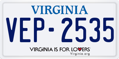 VA license plate VEP2535