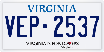VA license plate VEP2537
