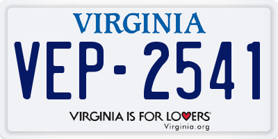 VA license plate VEP2541