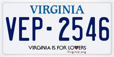 VA license plate VEP2546