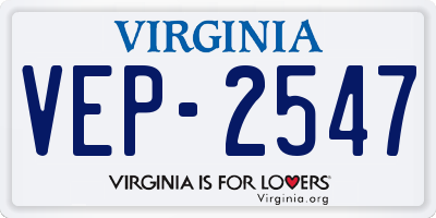 VA license plate VEP2547