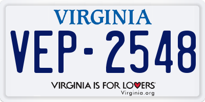 VA license plate VEP2548