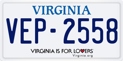 VA license plate VEP2558