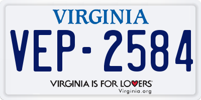 VA license plate VEP2584