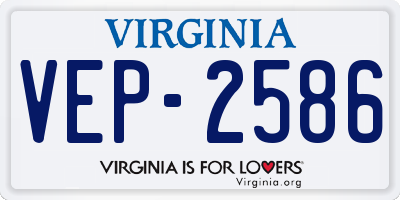 VA license plate VEP2586