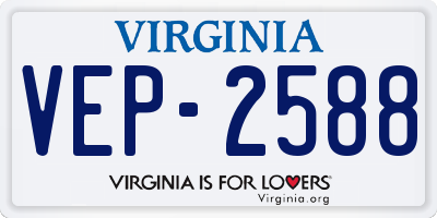 VA license plate VEP2588