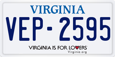 VA license plate VEP2595