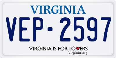 VA license plate VEP2597