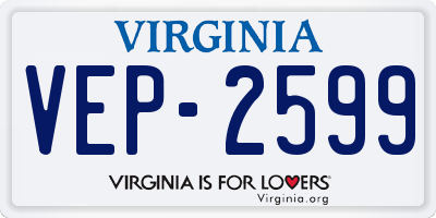 VA license plate VEP2599