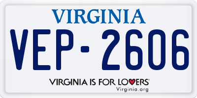 VA license plate VEP2606