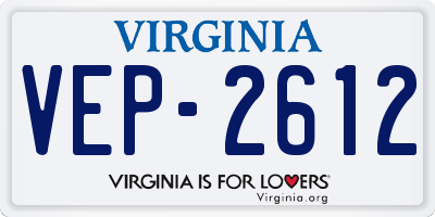 VA license plate VEP2612