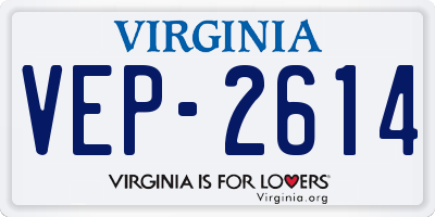 VA license plate VEP2614