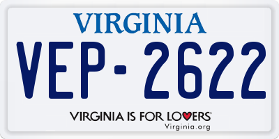 VA license plate VEP2622