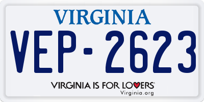VA license plate VEP2623