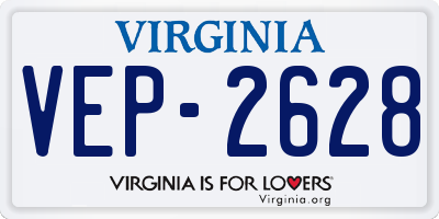 VA license plate VEP2628