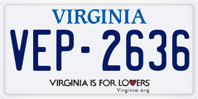 VA license plate VEP2636
