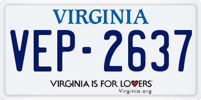 VA license plate VEP2637