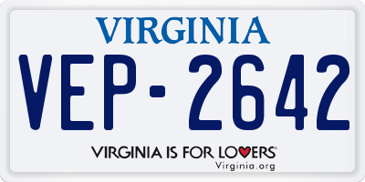 VA license plate VEP2642