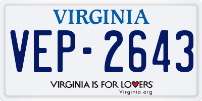 VA license plate VEP2643
