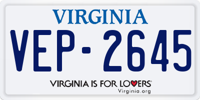 VA license plate VEP2645