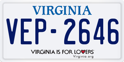 VA license plate VEP2646