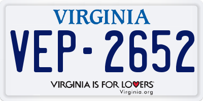 VA license plate VEP2652