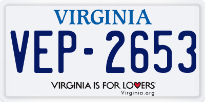 VA license plate VEP2653