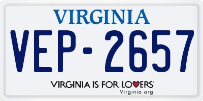VA license plate VEP2657