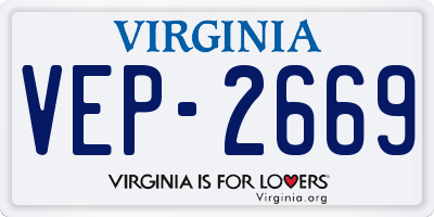 VA license plate VEP2669