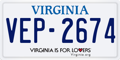 VA license plate VEP2674