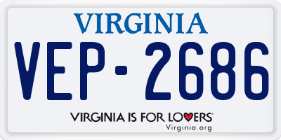 VA license plate VEP2686
