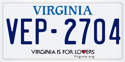 VA license plate VEP2704