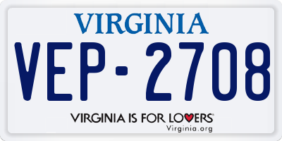 VA license plate VEP2708