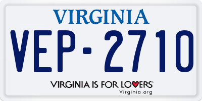 VA license plate VEP2710