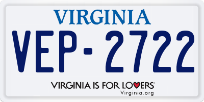 VA license plate VEP2722