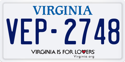VA license plate VEP2748
