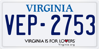 VA license plate VEP2753