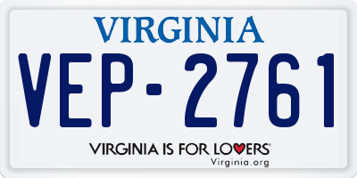 VA license plate VEP2761